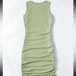 Shein Side Drawstring Ribknit Bodycon Dress Tank, Sleeveless Summer,Spring Dress